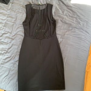 Eiffel Tower black dress with back sheer panel